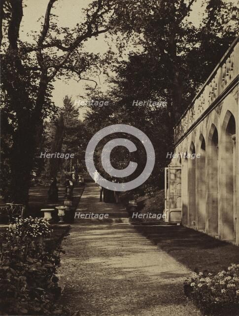 Orangery and Flower Garden at Singleton, Glamorganshire, 1854. Creator: W. Graham Vivian (British, 1827-1912); Photographic Exchange Club.