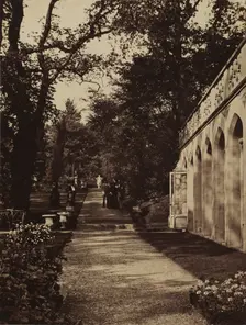Orangery and Flower Garden at Singleton, Glamorganshire, 1854. Creator: W. Graham Vivian (British, 1827-1912); Photographic Exchange Club