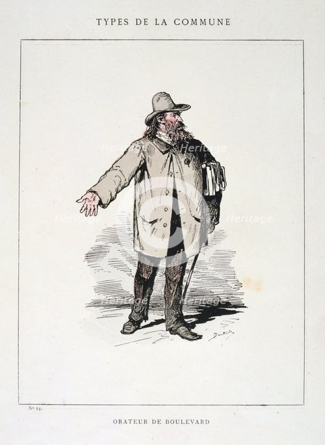 'Orateur de Boulevard', Paris Commune, 1871. Artist: Anon