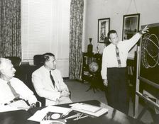 Orbital Trajectories Presentation, Huntsville, Alabama, USA, June 28, 1958. Creator: NASA