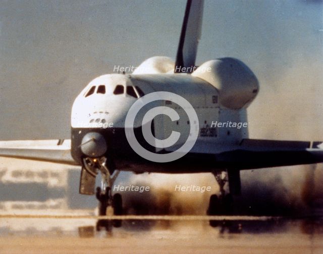 Orbiter flight tests, Space Shuttle 'Enterprise' landing, USA, c1975. Creator: NASA.