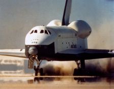 Orbiter flight tests, Space Shuttle Enterprise landing, USA, c1975. Creator: NASA