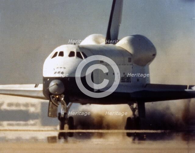 Orbiter flight tests, Space Shuttle 'Enterprise' landing, USA, c1975. Creator: NASA.