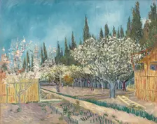 Orchard bordered by cypresses, 1888