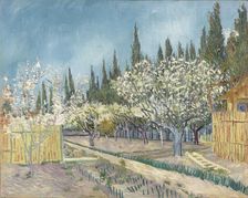 Orchard bordered by cypresses, 1888
