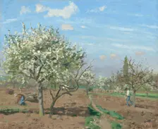 Orchard in Bloom, Louveciennes, 1872. Creator: Camille Pissarro