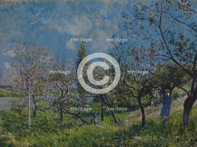 Orchard in Spring, By, 1881. Artist: Sisley, Alfred (1839-1899)