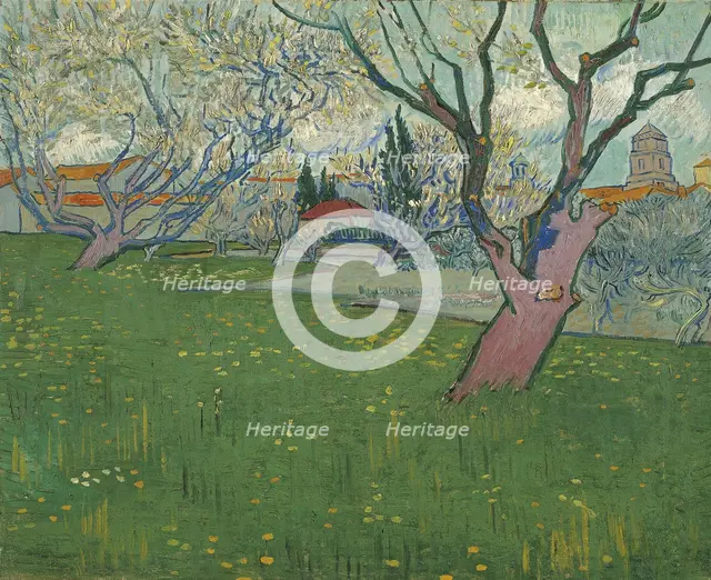 Orchards in blossom, view of Arles, 1889. Artist: Gogh, Vincent, van (1853-1890)