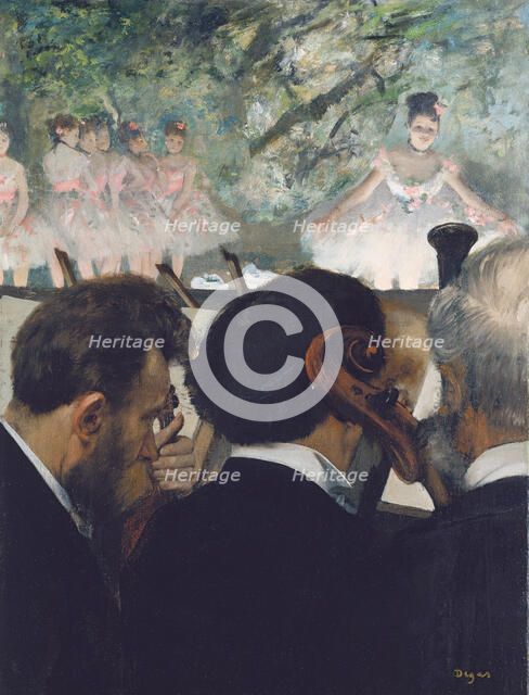 Orchestra Musicians, 1872, (1874-1876). Creator: Edgar Degas.