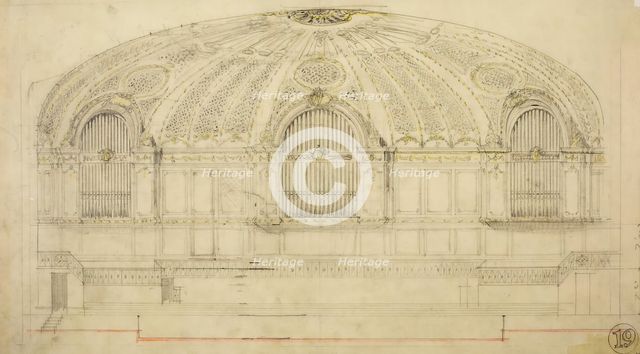 Orchestra Hall, Chicago, Illinois, Section, 1904. Creator: Daniel Burnham.