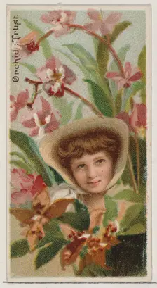 Orchid: Trust, from the series Floral Beauties and Language of Flowers (N75) for Duke bran..., 1892. Creator: Donaldson Brothers