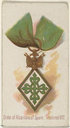 Order of Alcantara of Spain, Instituted 1177, from the World's Decorations series (N30) fo..., 1890. Creator: Allen & Ginter