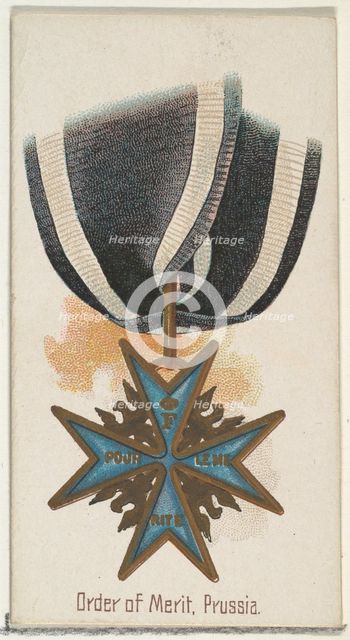 Order of Merit, Prussia, from the World's Decorations series (N30) for Allen & Ginter Ciga..., 1890. Creator: Allen & Ginter.