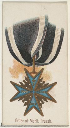 Order of Merit, Prussia, from the World's Decorations series (N30) for Allen & Ginter Ciga..., 1890. Creator: Allen & Ginter