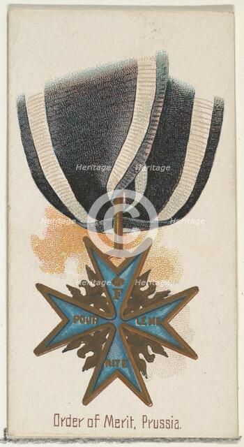 Order of Merit, Prussia, from the World's Decorations series (N30) for Allen & Ginter Ciga..., 1890. Creator: Allen & Ginter.