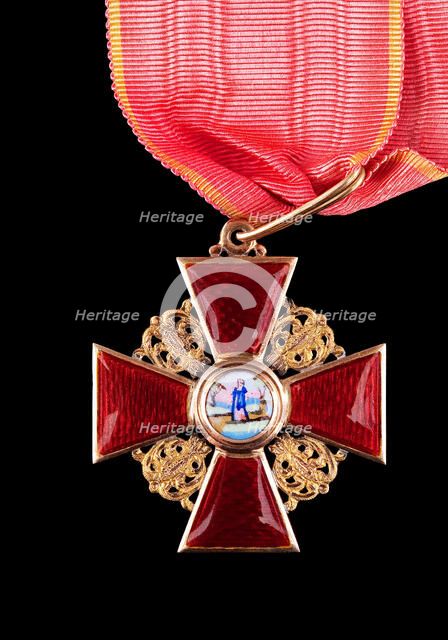 Order of St. Anne, Second Class, 1880s. Artist: Orders, decorations and medals  