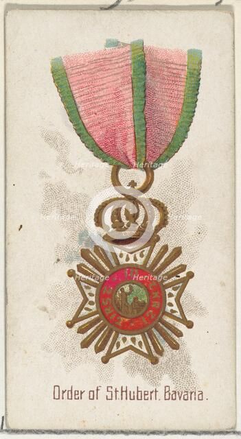 Order of St. Hubert, Bavaria, from the World's Decorations series (N30) for Allen & Ginter..., 1890. Creator: Allen & Ginter.