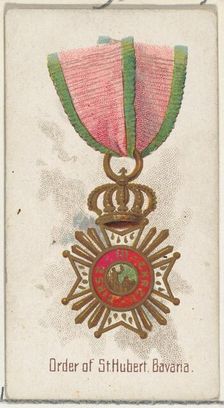 Order of St. Hubert, Bavaria, from the World's Decorations series (N30) for Allen & Ginter..., 1890. Creator: Allen & Ginter