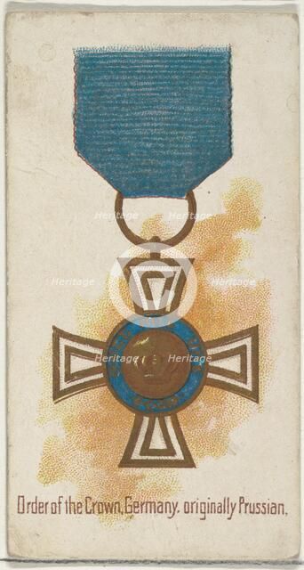 Order of the Crown, Germany, originally Prussian, from the World's Decorations series (N30..., 1890. Creator: Allen & Ginter.
