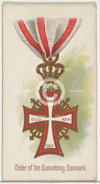 Order of the Dannebrog, Denmark, from the World's Decorations series (N30) for Allen & Gin..., 1890. Creator: Allen & Ginter.