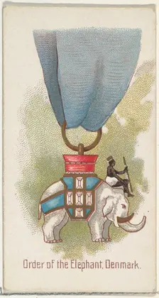 Order of the Elephant, Denmark, from the World's Decorations series (N30) for Allen & Gint..., 1890. Creator: Allen & Ginter