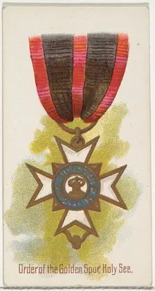 Order of the Golden Spur, Holy See, from the World's Decorations series (N30) for Allen & ..., 1890. Creator: Allen & Ginter