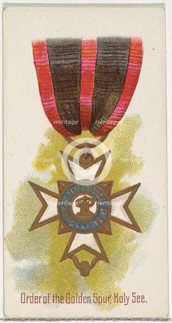 Order of the Golden Spur, Holy See, from the World's Decorations series (N30) for Allen & ..., 1890. Creator: Allen & Ginter.