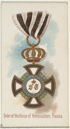 Order of the House of Hohenzollern, Prussia, from the World's Decorations series (N30) for..., 1890. Creator: Allen & Ginter