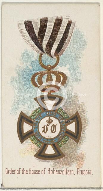 Order of the House of Hohenzollern, Prussia, from the World's Decorations series (N30) for..., 1890. Creator: Allen & Ginter.