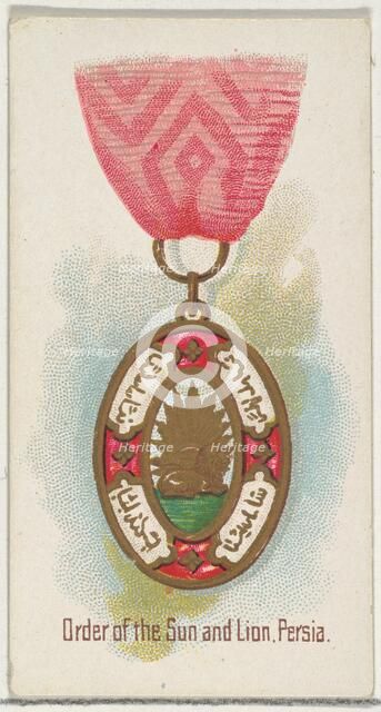 Order of the Sun and Lion, Persia, from the World's Decorations series (N30) for Allen & G..., 1890. Creator: Allen & Ginter.
