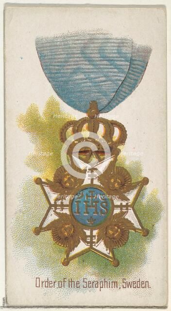 Order of the Seraphim, Sweden, from the World's Decorations series (N30) for Allen & Ginte..., 1890. Creator: Allen & Ginter.