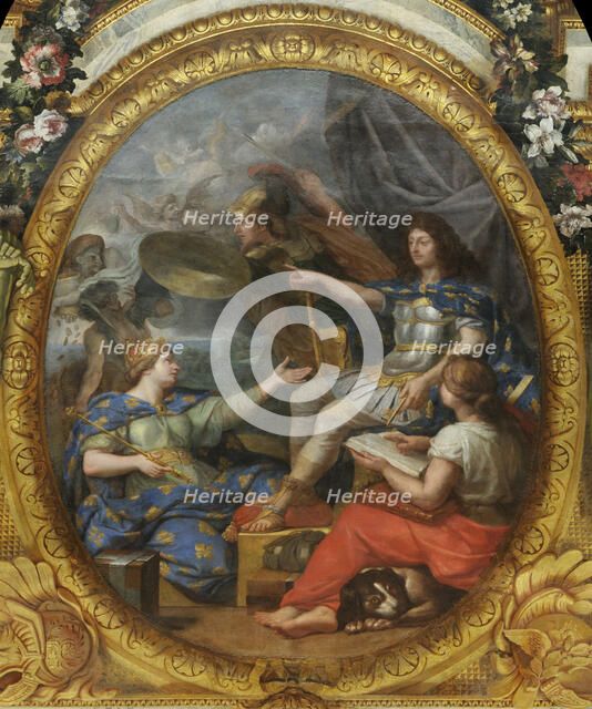 Order restored in the Kingdom's finances, 1662, 1680s. Artist: Le Brun, Charles (1619-1690)