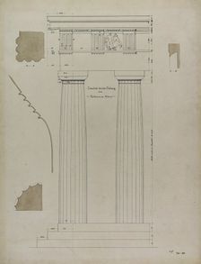 Orders of Architecture, Greek Doric Order from the Parthenon, Elevation, March 28, 1870. Creator: Carl J Furst
