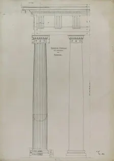 Orders of Architecture, Renaissance Doric Order from Vincenzo Scamozzi, Elevation, June 5, 1870. Creator: Carl J Furst