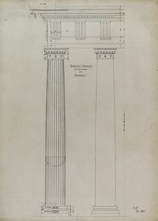 Orders of Architecture, Renaissance Doric Order from Vincenzo Scamozzi, Elevation, June 5, 1870. Creator: Carl J Furst