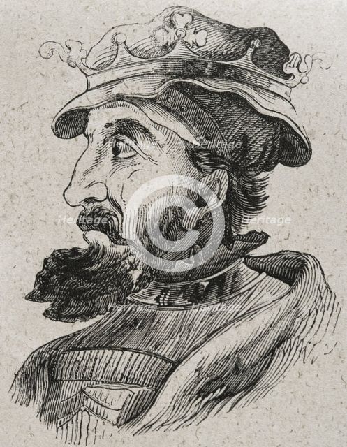 Ordoño I (821-866), King of Asturias from 850 to 866, 1853.  Creator: Unknown.