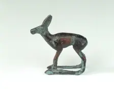 Ordos bronze of a standing doe in the round, Eastern Zhou dynasty, China, 6th-early 5th century BC. Creator: Unknown