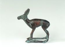 Ordos bronze of a standing doe in the round, Eastern Zhou dynasty, China, 6th-early 5th century BC