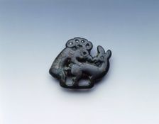 Ordos bronze plaque of stag and doe copulating, Eastern Zhou dynasty, China, 5th-4th century BC. Creator: Unknown