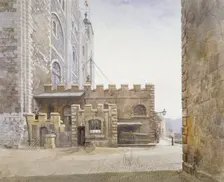 Ordnance Office at the bottom of the White Tower, Tower of London, Stepney, London, 1883. Artist: John Crowther