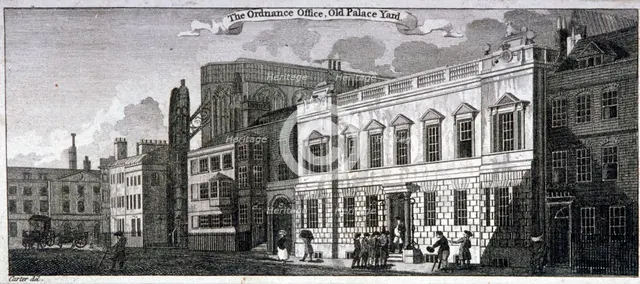 Ordnance office for the Palace of Westminster, Old Palace Yard, Westminster, London, 1783. Artist: Anon