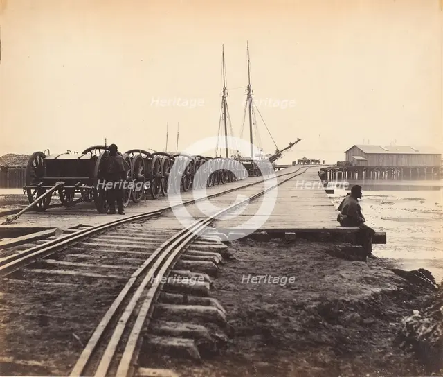 Ordnance Wharf, City Point, Virginia, 1865. Creator: Thomas C. Roche.