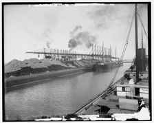 Ore at L.S. & M.S. Lake Shore and Michigan Southern Ry. docks, Ashtabula, Ohio, c1901. Creator: Unknown