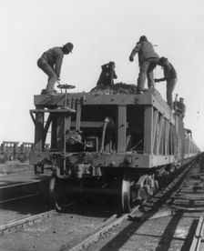 Ore cars at the docks in Duluth, Minnesota, Oct. 31, 1903. Creator: Frances Benjamin Johnston