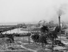Ore dock and harbor, Cleveland, Ohio, c1901. Creator: Unknown