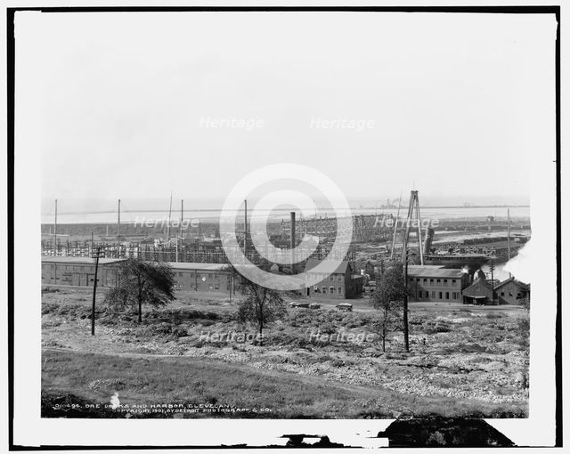 Ore docks and harbor, Cleveland, c1901. Creator: Unknown.
