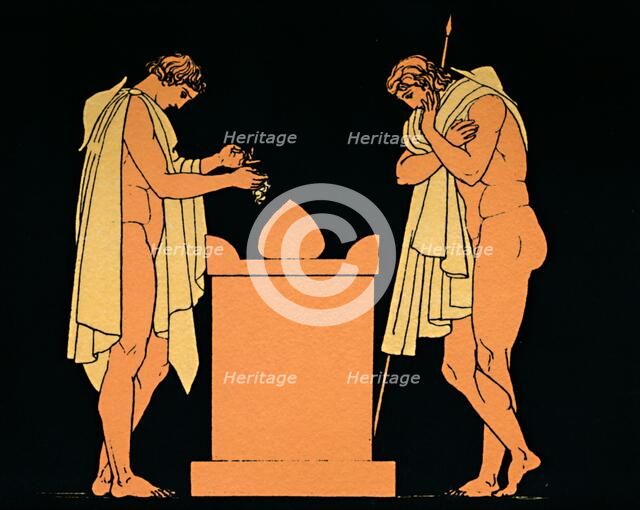 'Orestes at the Tomb of his Father', 1880. Artist: Flaxman.