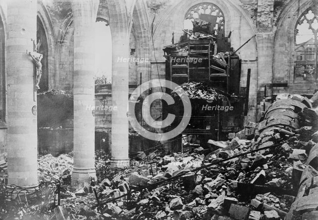 Organ in cathedral at Peronne, between c1915 and 1918. Creator: Bain News Service.
