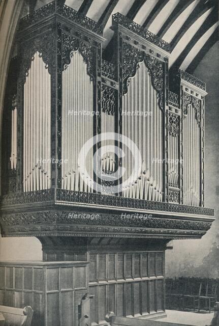 'Organ in Towyn Parish Church', c1910. Artist: Unknown.