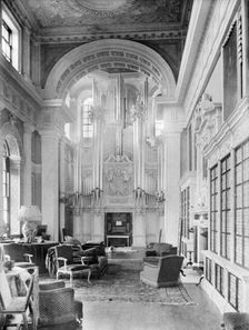 Organ in the Long Library, Blenheim Palace, Woodstock, Oxfordshire, 1912. Artist: Henry Taunt
